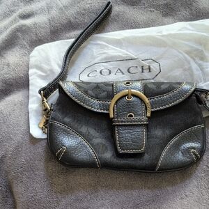 Coach Black Leather Wristlet